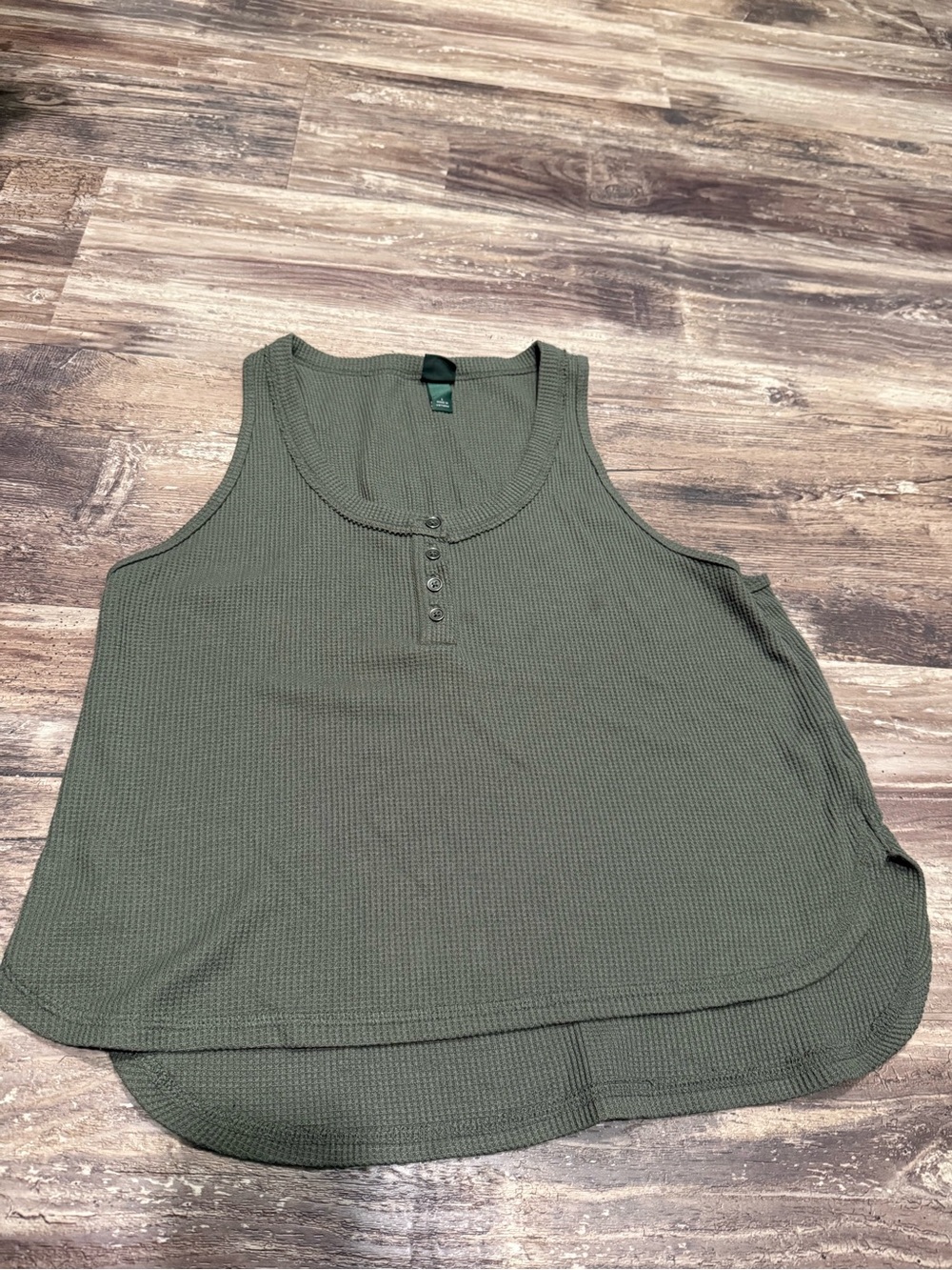 wild fable Olive Waffle Knit Henley Tank